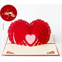 Handmade 3D Pop Up Card Red Lace Love Heart Birthday, Valentines Day, Engagement, Wedding, Marriage Proposal 